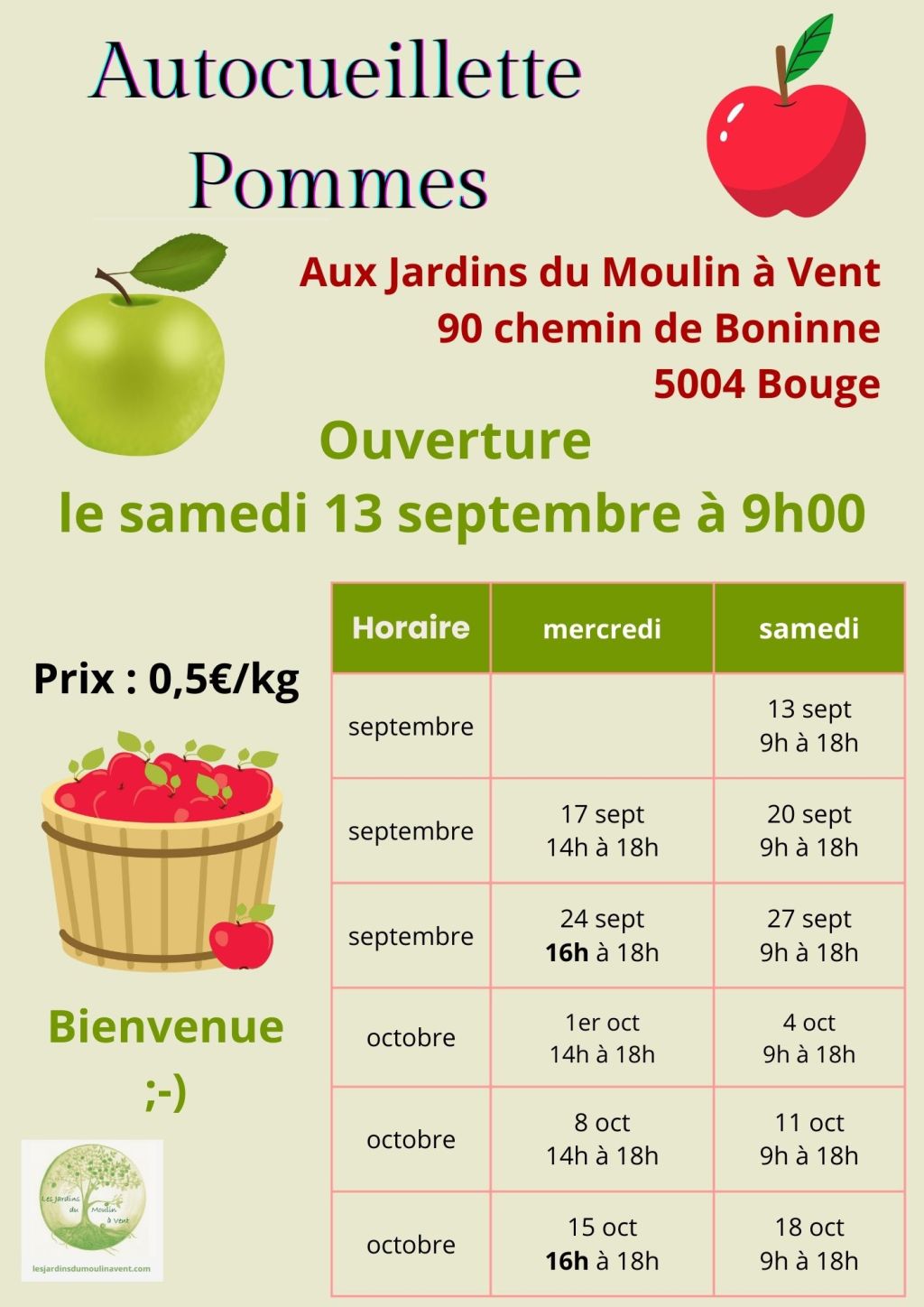 autocueillette pommes